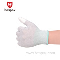 Hespax Carbon Fiber PU Coated Mechanic Hand Gloves